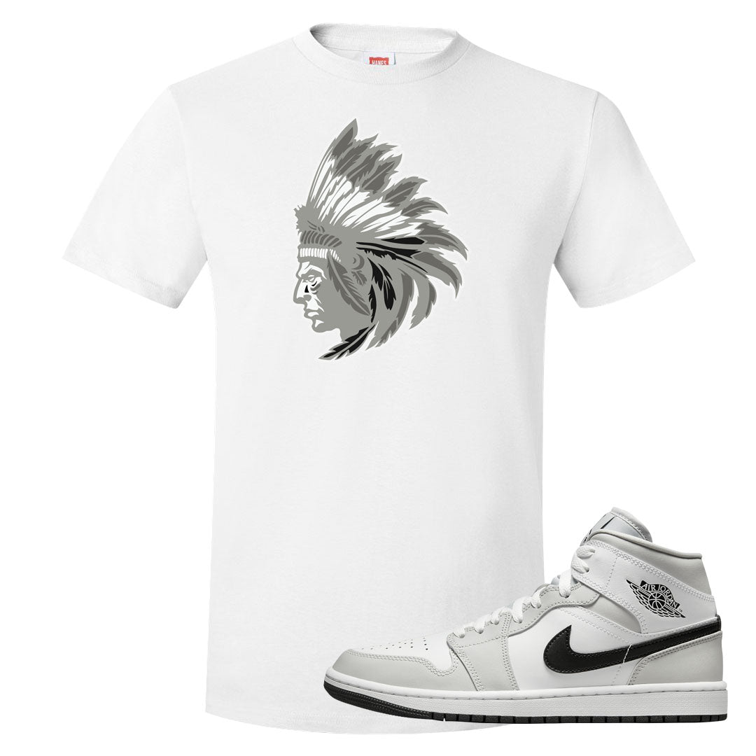 Light Smoke Grey Mid 1s T Shirt | Indian Chief, White