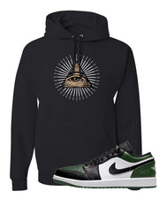 Green Toe Low 1s Hoodie | All Seeing Eye, Black