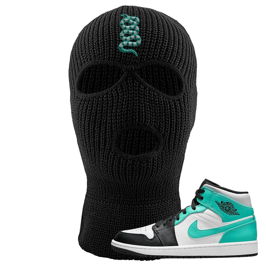 Air Jordan 1 Mid Tropical Twist Ski Mask | Coiled Snake, Black