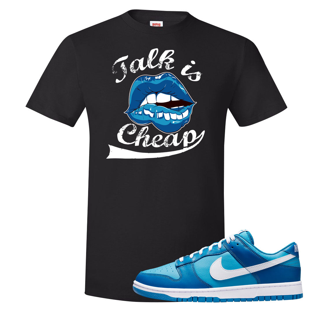 Dark Marina Blue Low Dunks T Shirt | Talk Is Cheap, Black