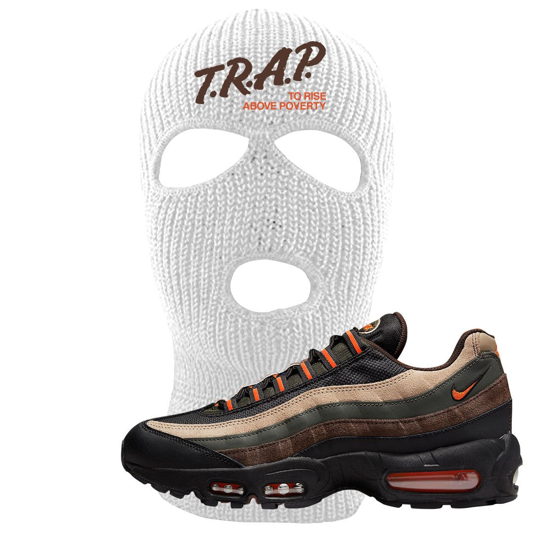 Dark Army Orange Blaze 95s Ski Mask | Trap To Rise Above Poverty, White