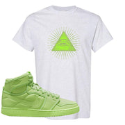Neon Green KO 1s T Shirt | All Seeing Eye, Ash