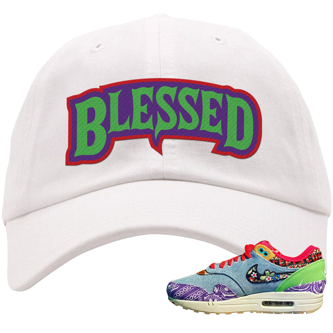 Bandana Paisley Max 1s Dad Hat | Blessed Arch, White