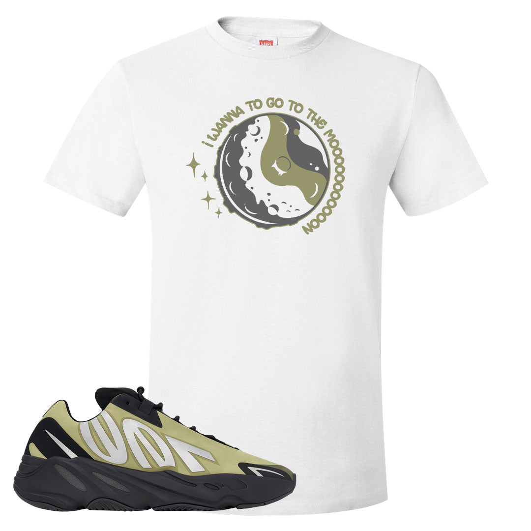 Resin MNVN 700s T Shirt | I Wanna Go To The Moon, White