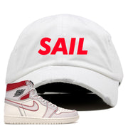 White and red hat to match the High Retro Jordan 1 shoe