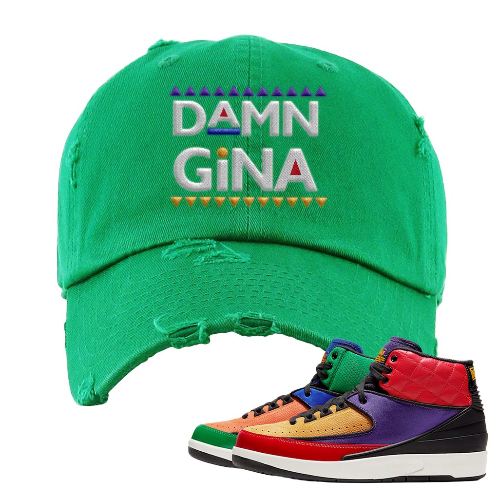 WMNS Multicolor Sneaker Kelly Green Distressed Dad Hat | Hat to match Nike 2 WMNS Multicolor Shoes | Damn Gina