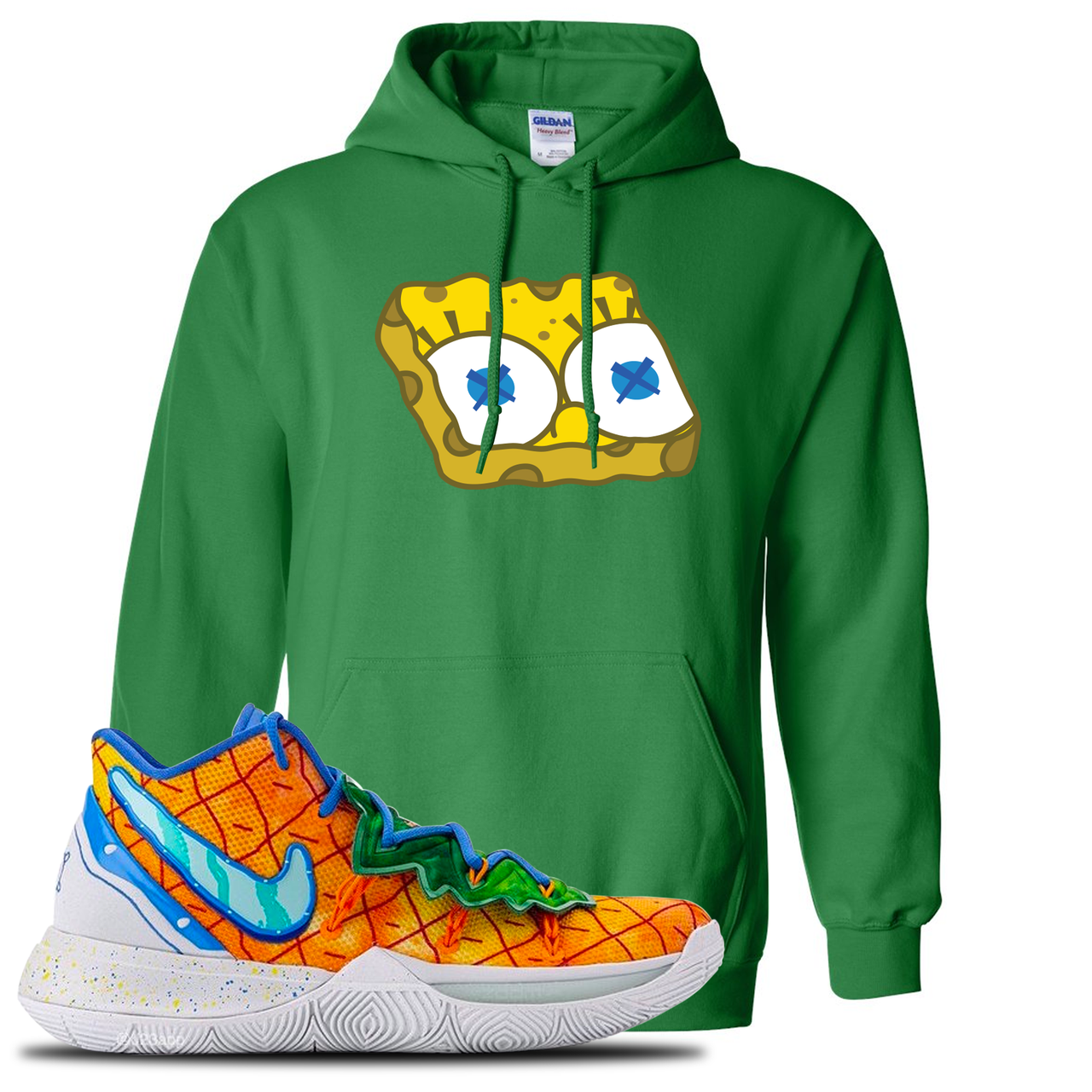 Kyrie 5 Pineapple House Sponge Head Irish Green Sneaker Hook Up Pullover Hoodie