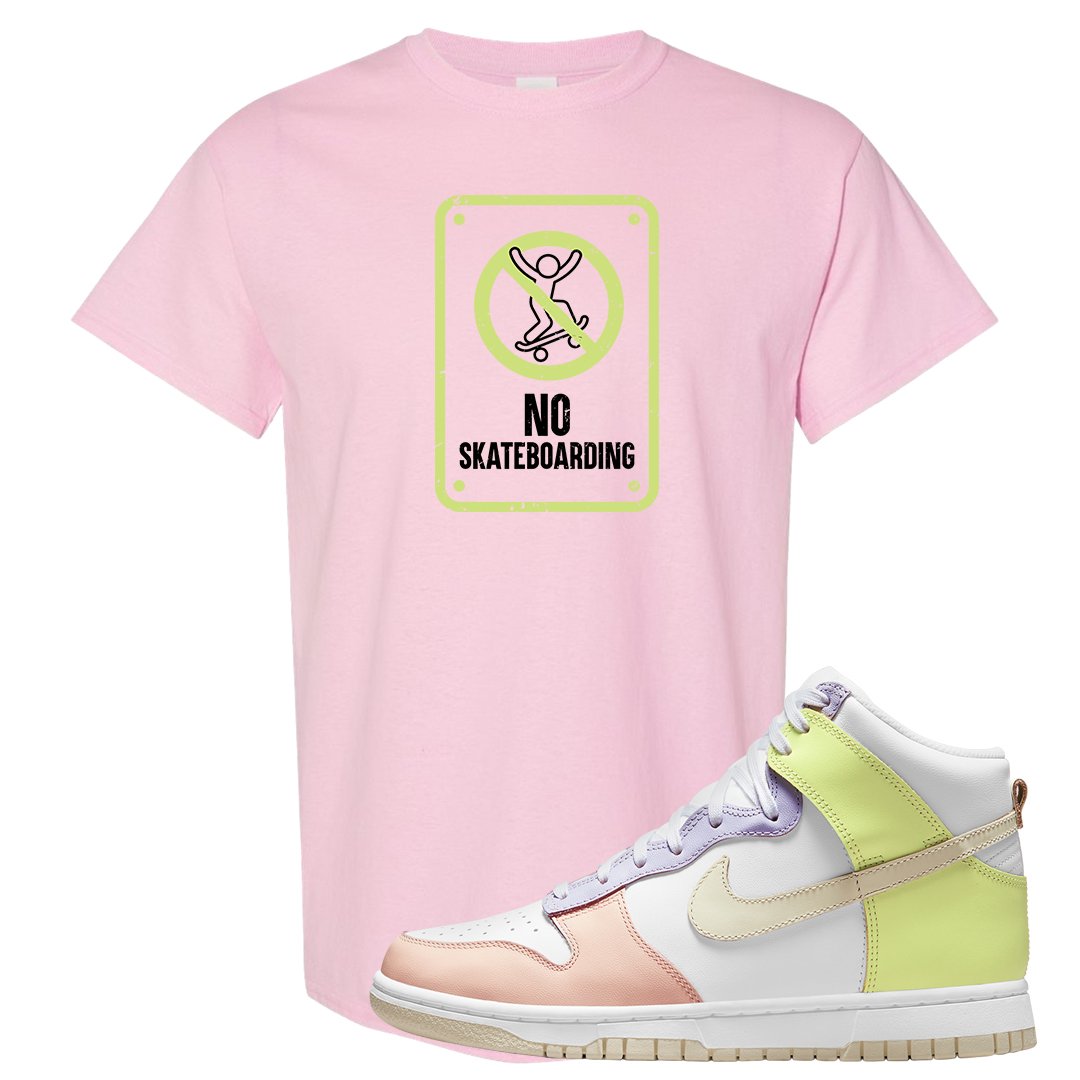 Cashmere High Dunks T Shirt | No Skating Sign, Light Pink