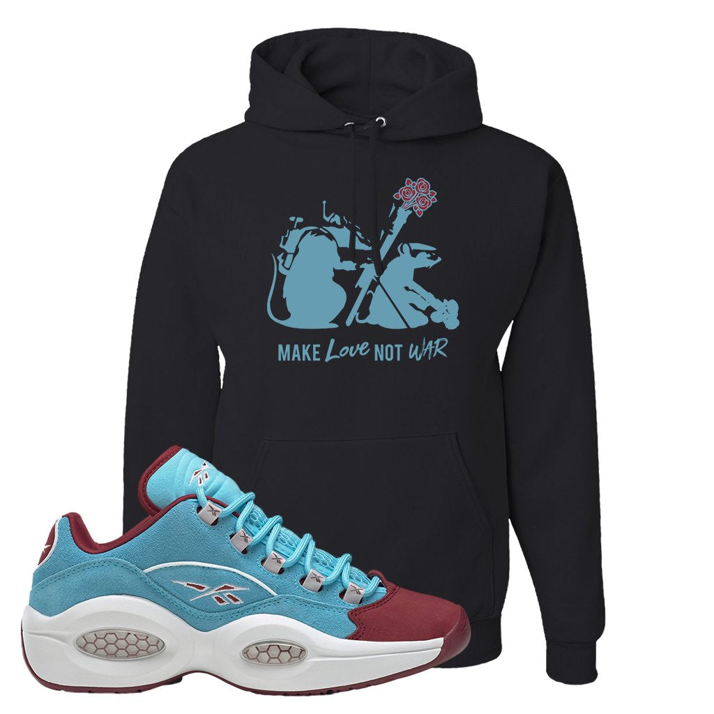Maroon Light Blue Question Lows Hoodie | Army Rats, Black