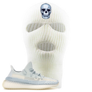 Yeezy Boost 350 V2 Cloud White Non-Reflective Skull Sneaker Matching White Ski Mask