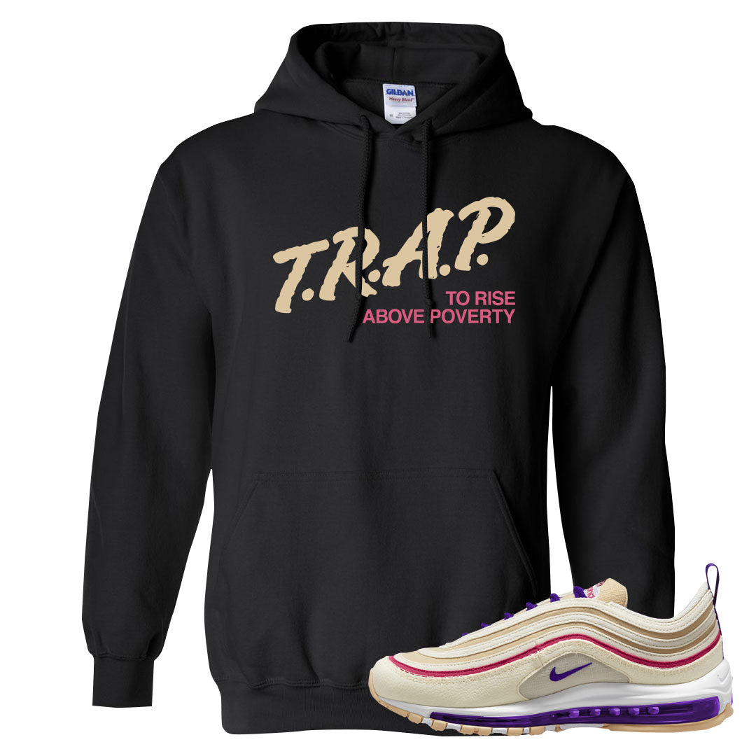 Sprung Sail 97s Hoodie | Trap To Rise Above Poverty, Black