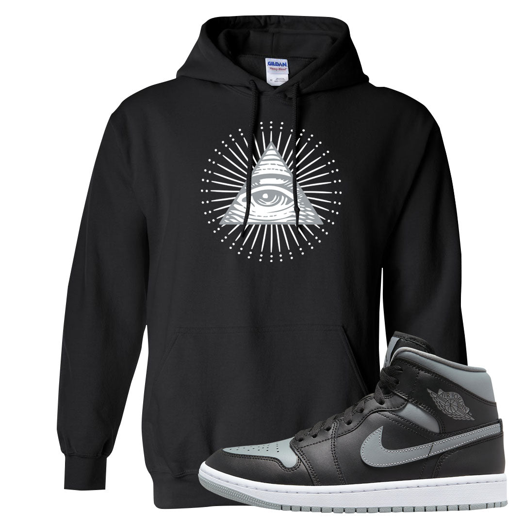 Alternate Shadow Mid 1s Hoodie | All Seeing Eye, Black