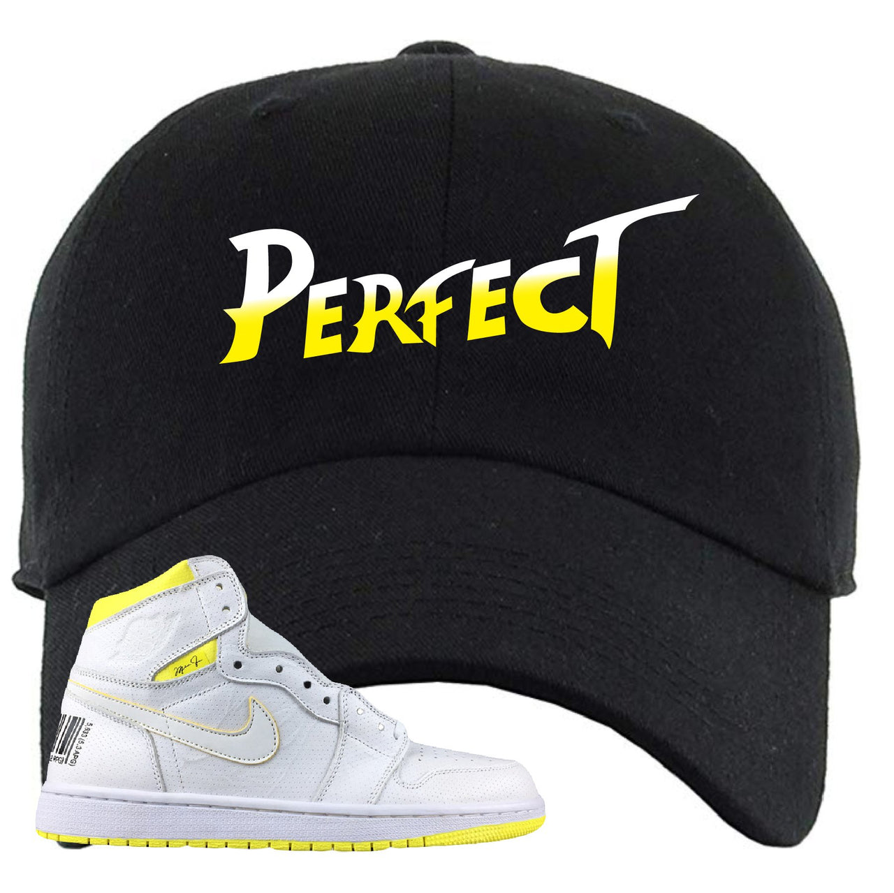 Air Jordan 1 First Class Flight Street Fight Perfect Black Sneaker Matching Dad Hat