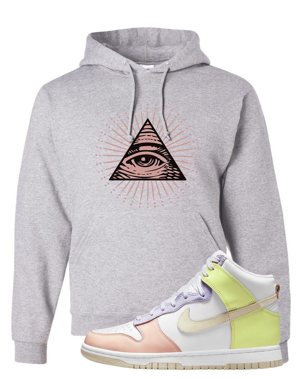 Cashmere High Dunks Hoodie | All Seeing Eye, Ash
