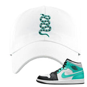 Air Jordan 1 Mid Tropical Twist Dad Hat | Coiled Snake, White