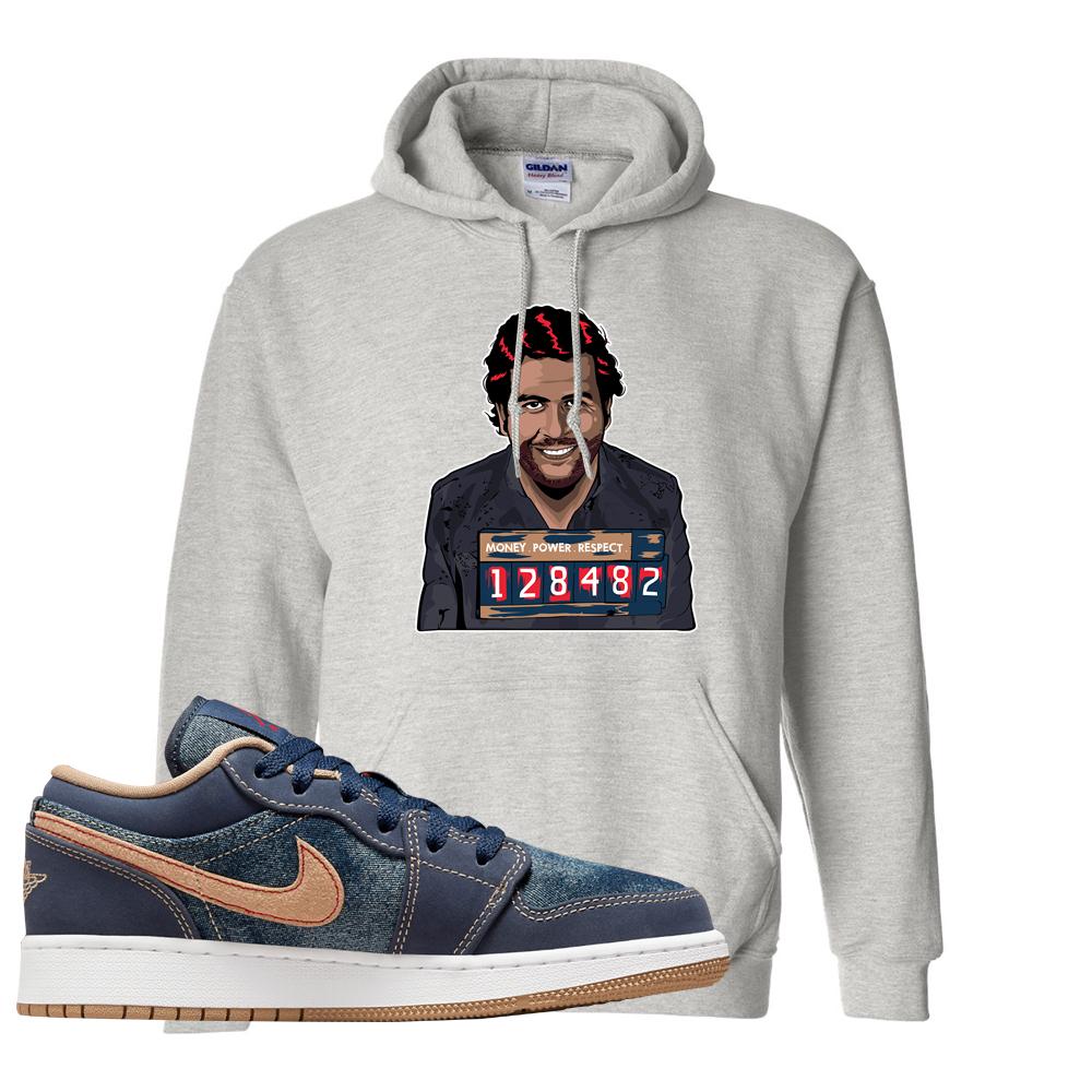 Denim Gum Bottom Low 1s Hoodie | Escobar Illustration, Ash