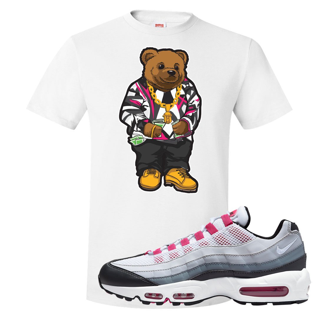 Next Nature Pink 95s T Shirt | Sweater Bear, White