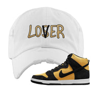 Reverse Goldenrod High Dunks Distressed Dad Hat | Lover, White