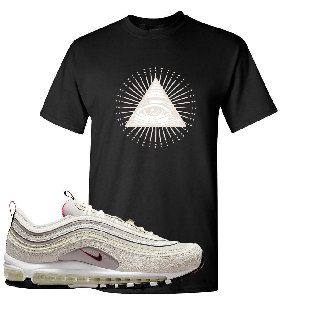 First Use Suede 97s T Shirt | All Seeing Eye, Black