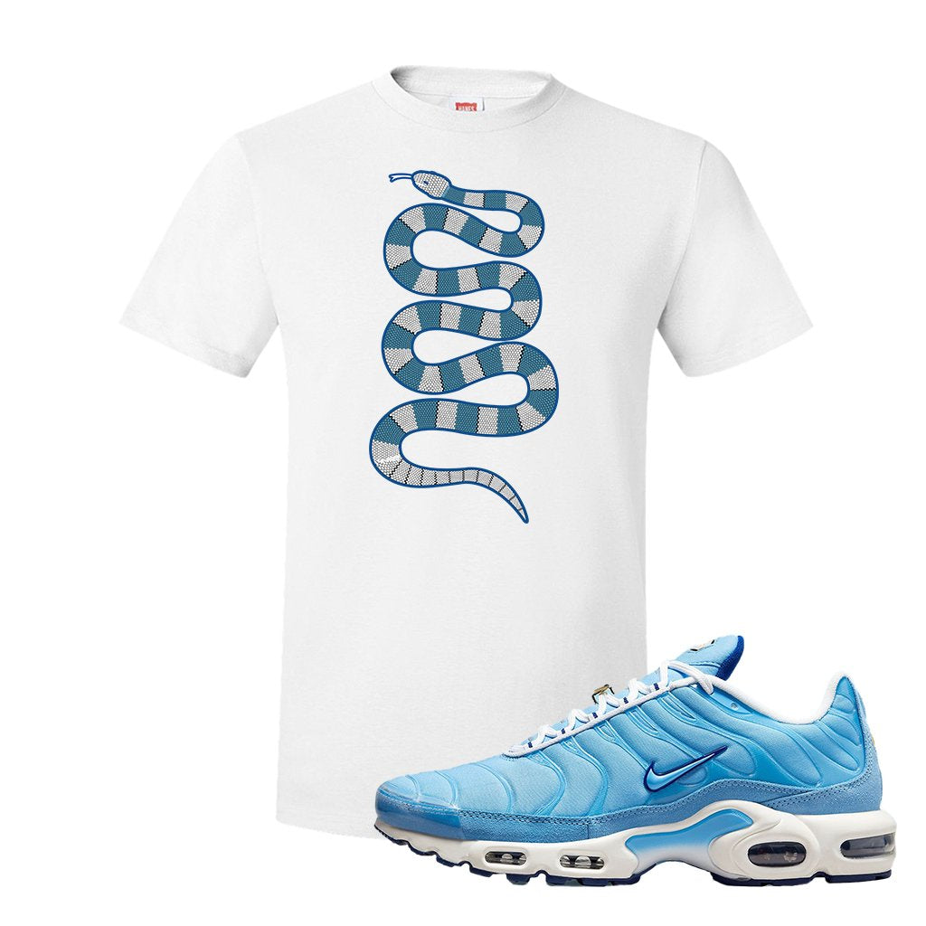 Air Max 1 First Use University Blue T Shirt | Coiled Snake, White