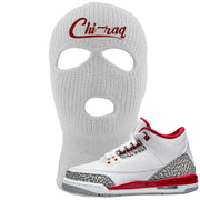 Cardinal Red 3s Ski Mask | Chiraq, White