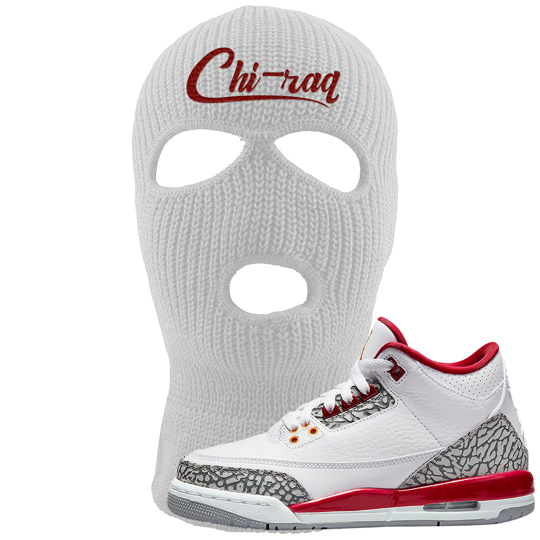 Cardinal Red 3s Ski Mask | Chiraq, White