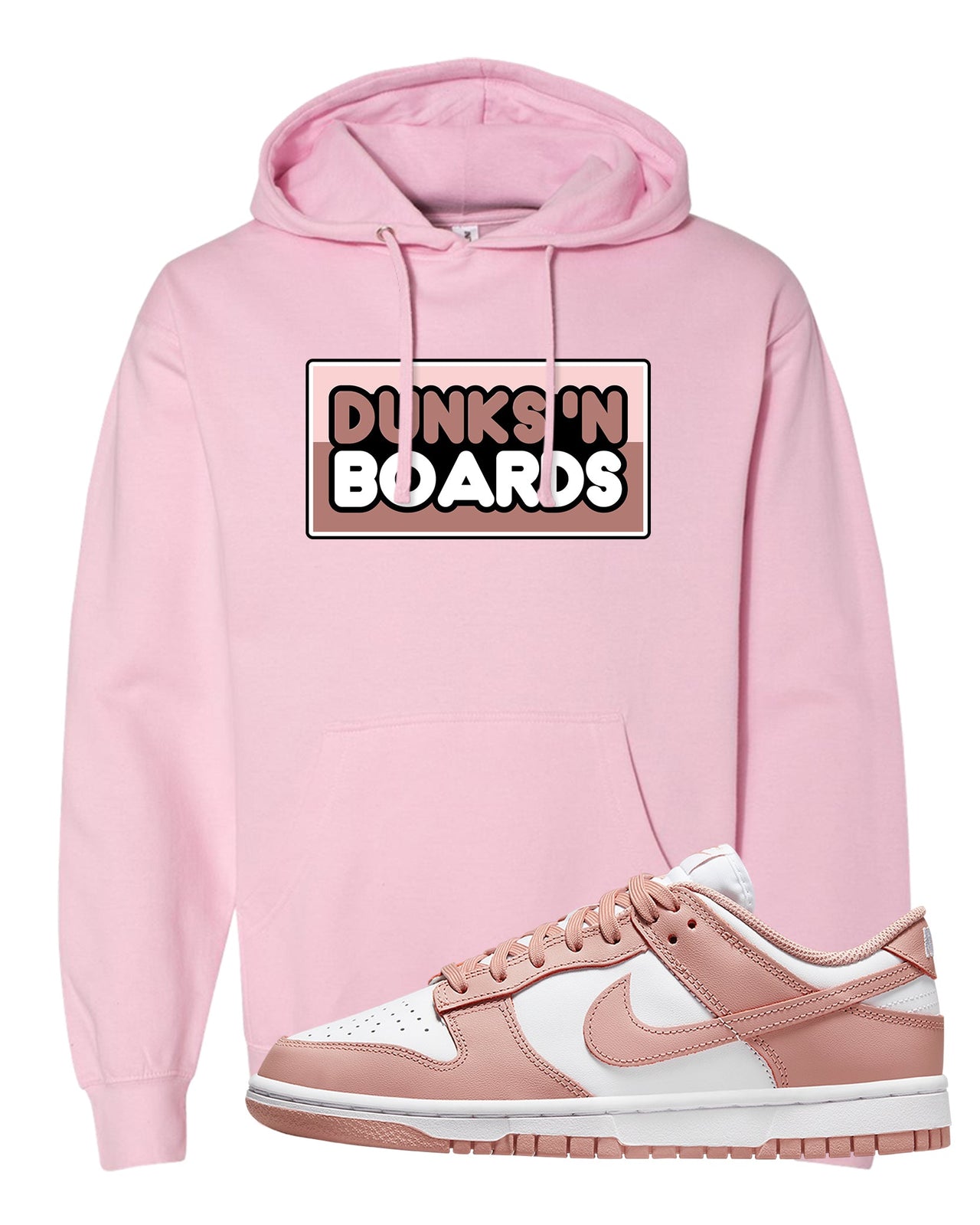 Rose Whisper Low Dunks Hoodie | Dunks N Boards, Light Pink