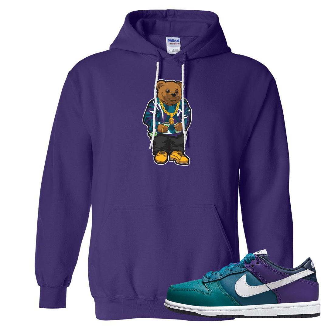 Teal Purple Low Dunks Hoodie | Sweater Bear, Purple