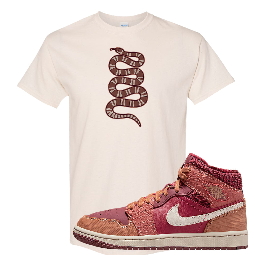 Africa Mid 1s T Shirt | Coiled Snake, Natural