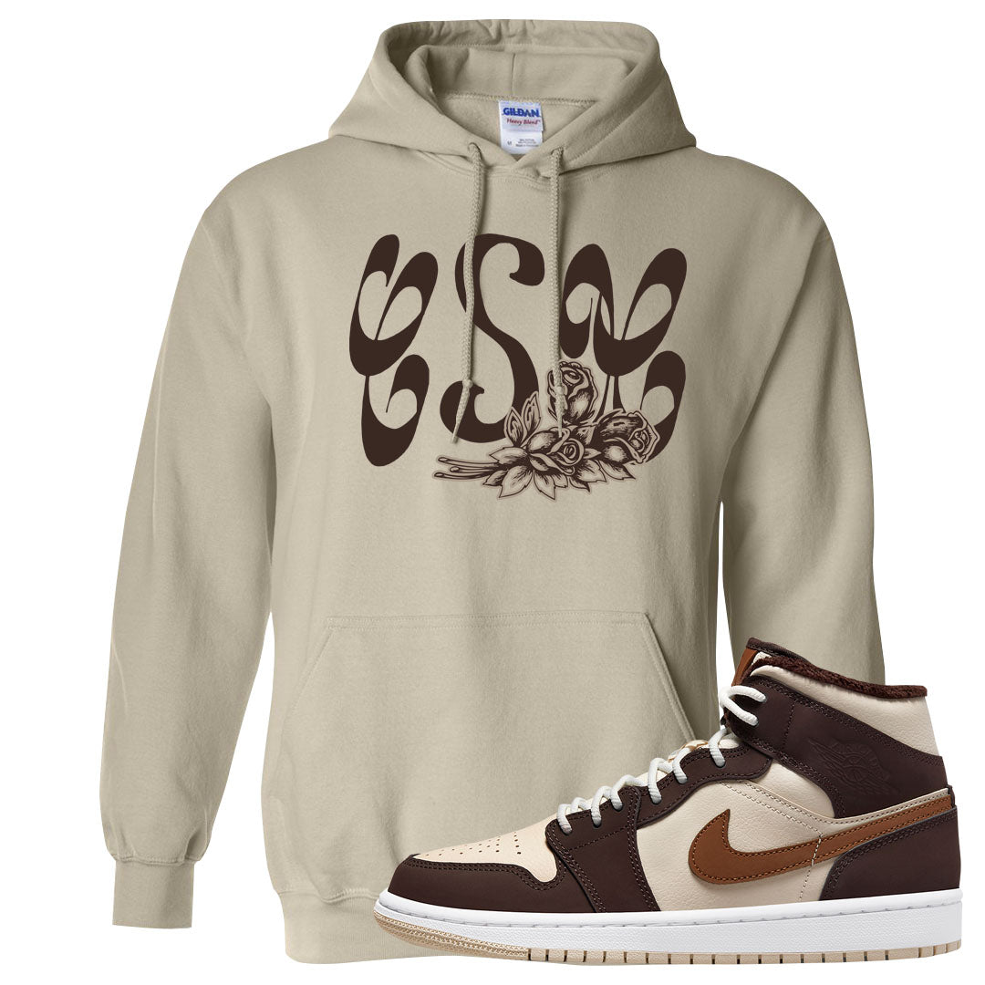 Brown Fleece Mid 1s Hoodie | Certified Sneakerhead, Sand