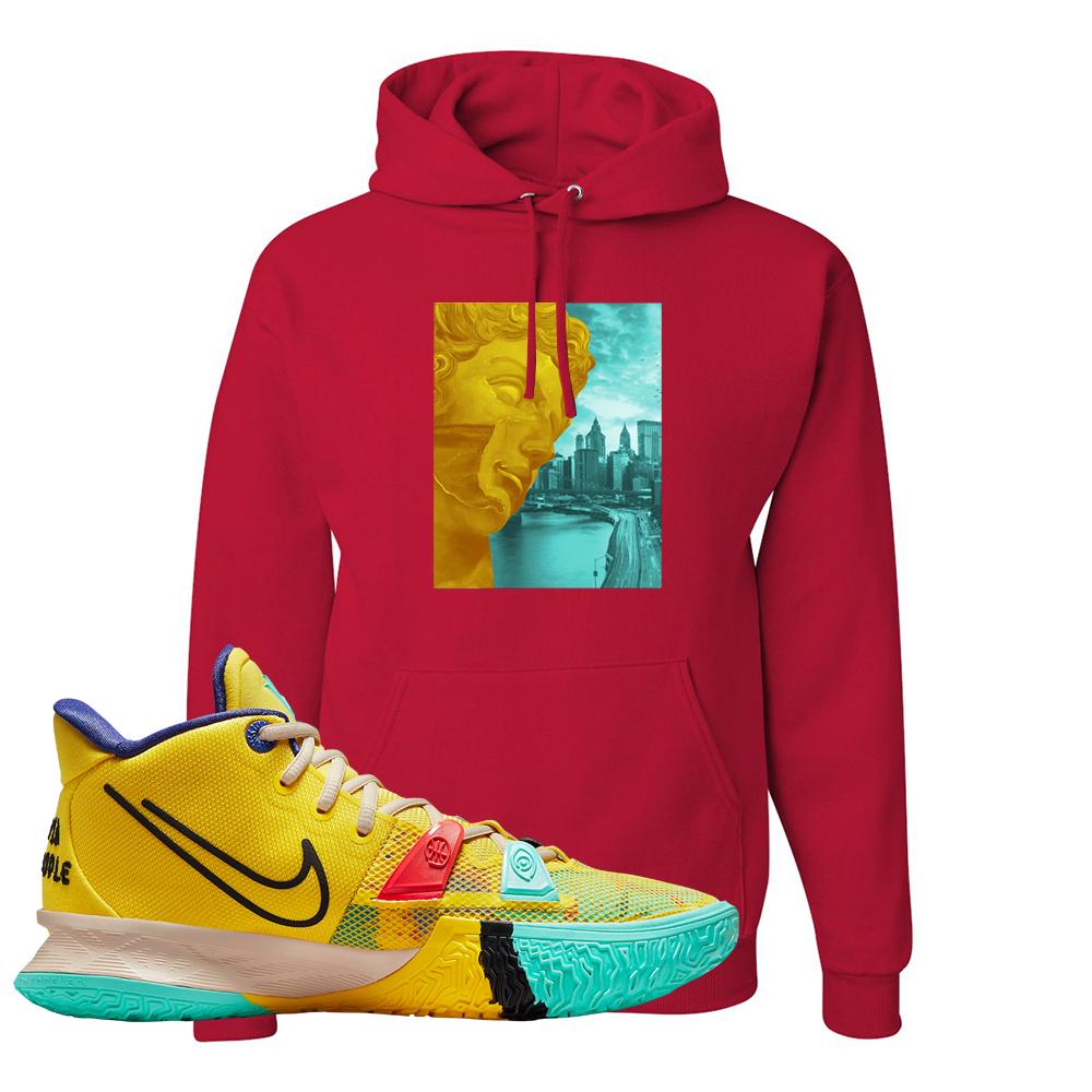 1 World 1 People Yellow 7s Hoodie | Miguel, Red