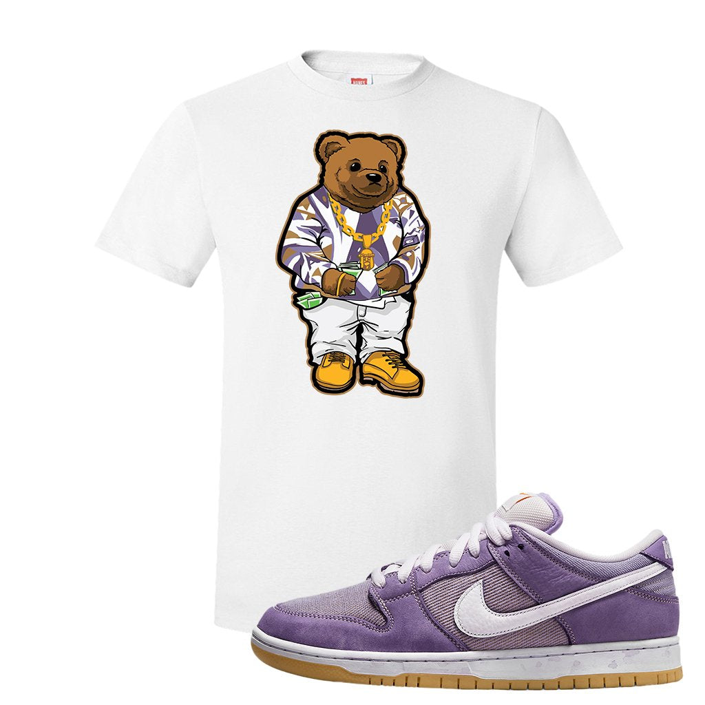 Unbleached Purple Lows T Shirt | Sweater Bear, White