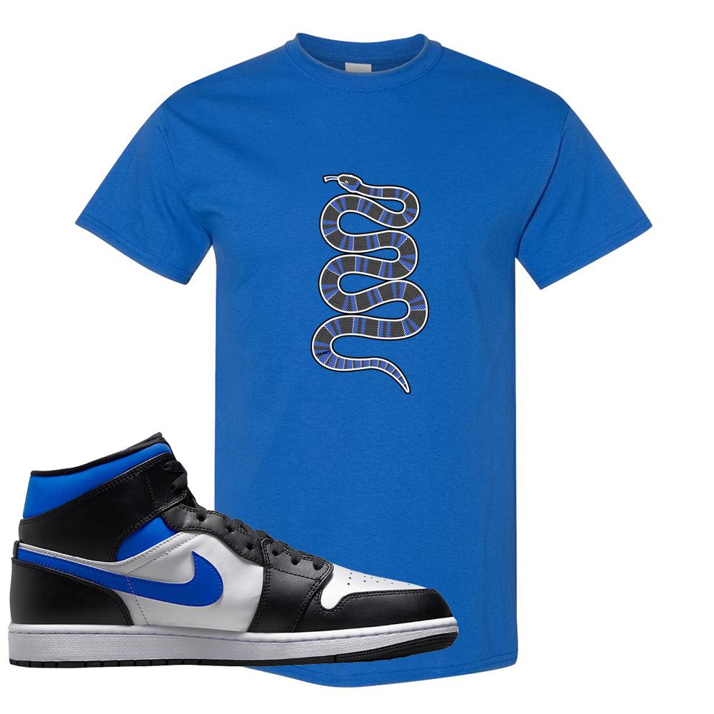 Air Jordan 1 Mid Royal T Shirt | Coiled Snake, Royal