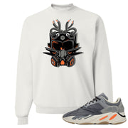 Yeezy Boost 700 Magnet Sneaker Mask White Sneaker Matching Crewneck Sweatshirt