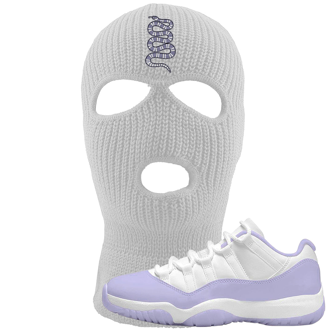 Pure Violet Low 11s Ski Mask | Coiled Snake, White