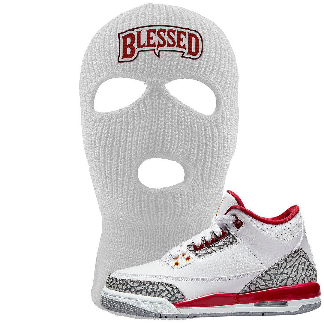 Cardinal Red 3s Ski Mask | Blessed Arch, White