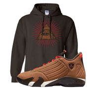 Winterized 14s Hoodie | All Seeing Eye, Chocolate