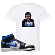 Air Jordan 1 Mid Royal T Shirt | Escobar Illustration, White