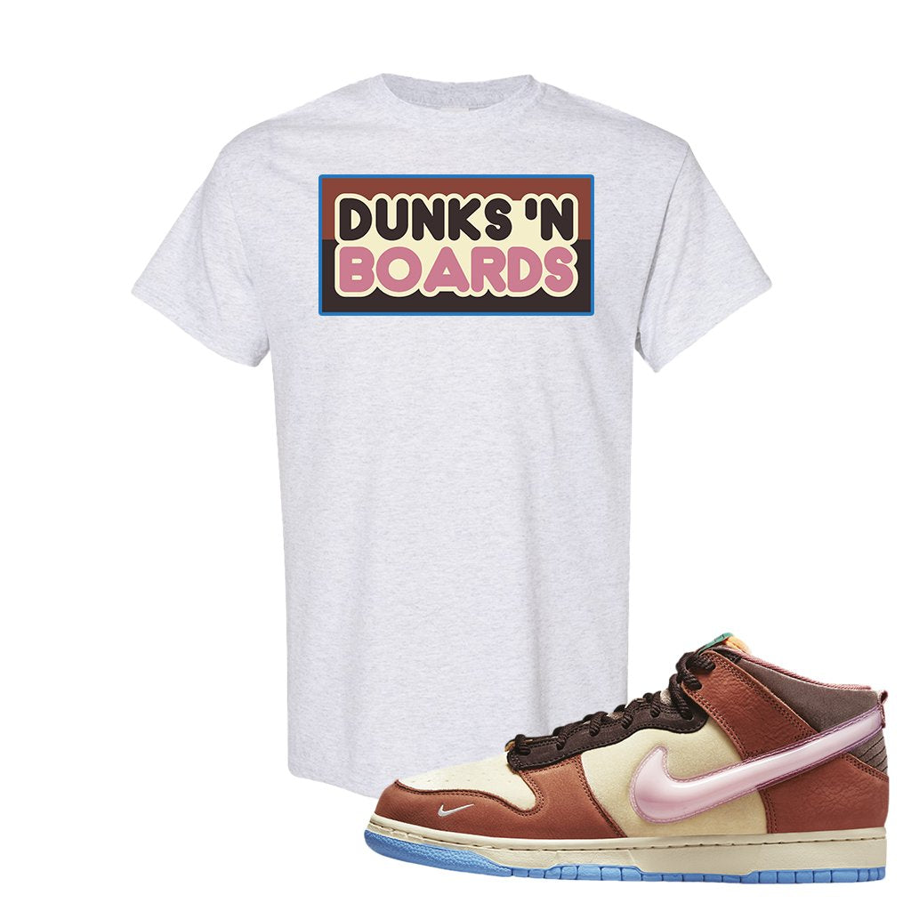 Chocolate Milk Mid Dunks T Shirt | Dunks N Boards, Ash