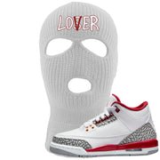 Cardinal Red 3s Ski Mask | Lover, White