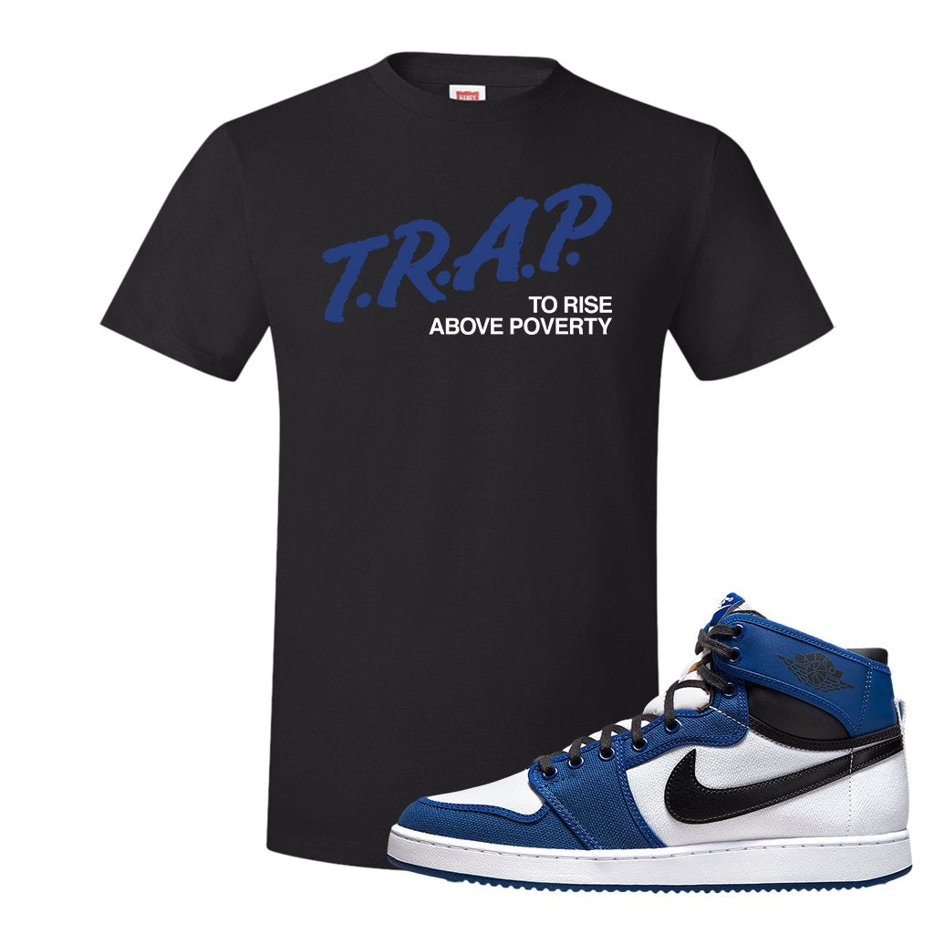 KO Storm Blue 1s T Shirt | Trap To Rise Above Poverty, Black