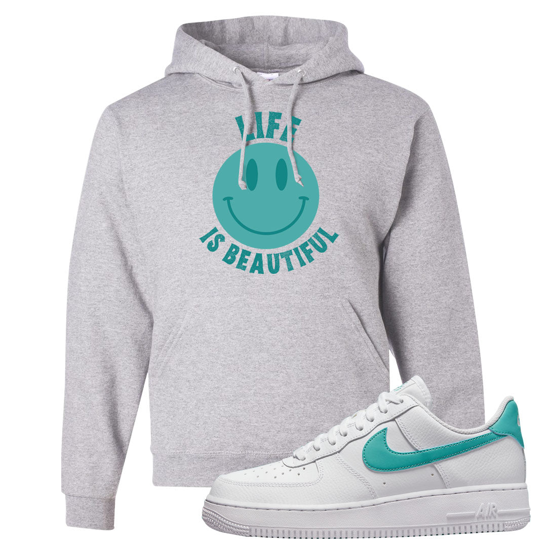 Washed Teal Low 1s Hoodie | Smile Life Is Beautiful, Ash