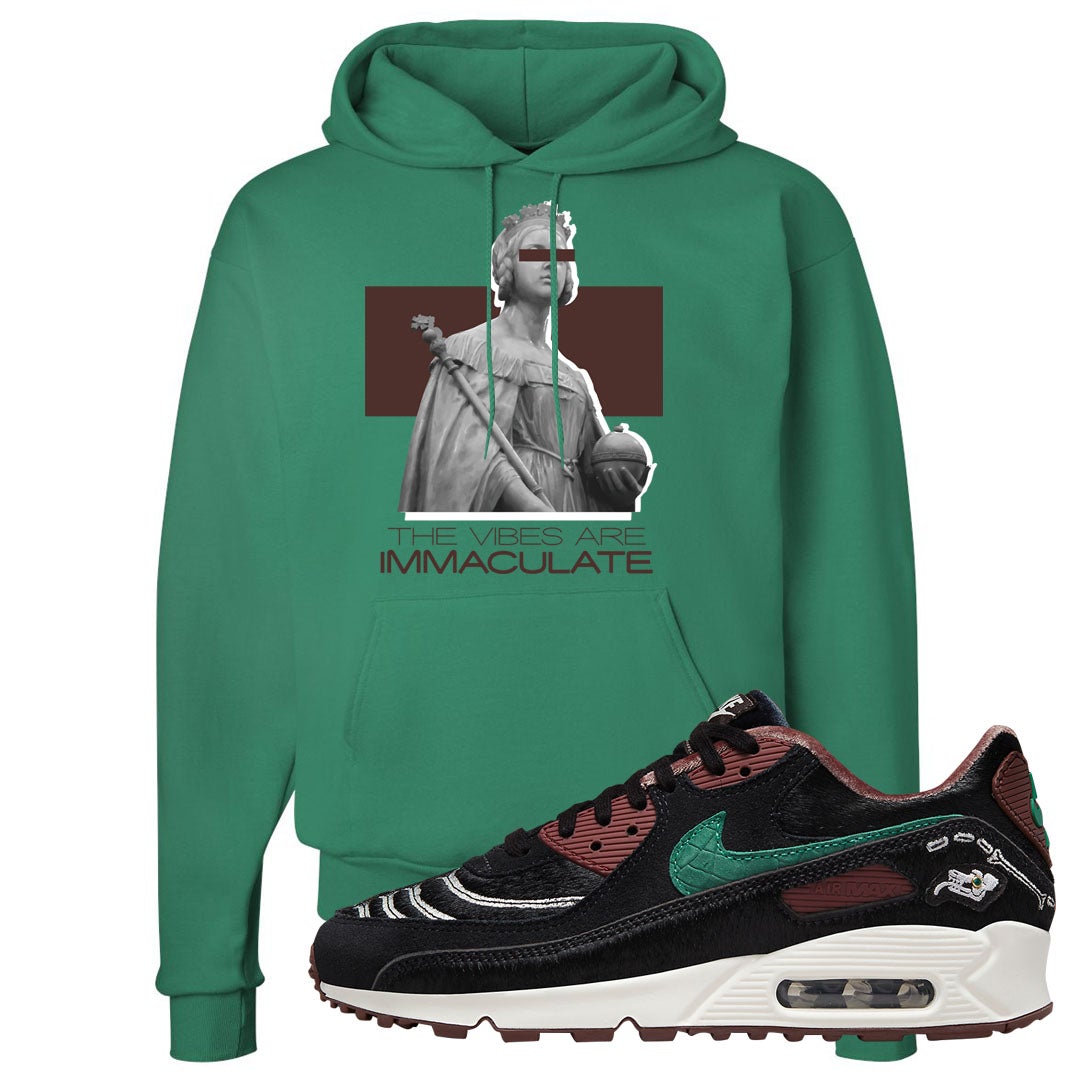 Always Familia Skeleton 90s Hoodie | The Vibes Are Immaculate, Kelly Green
