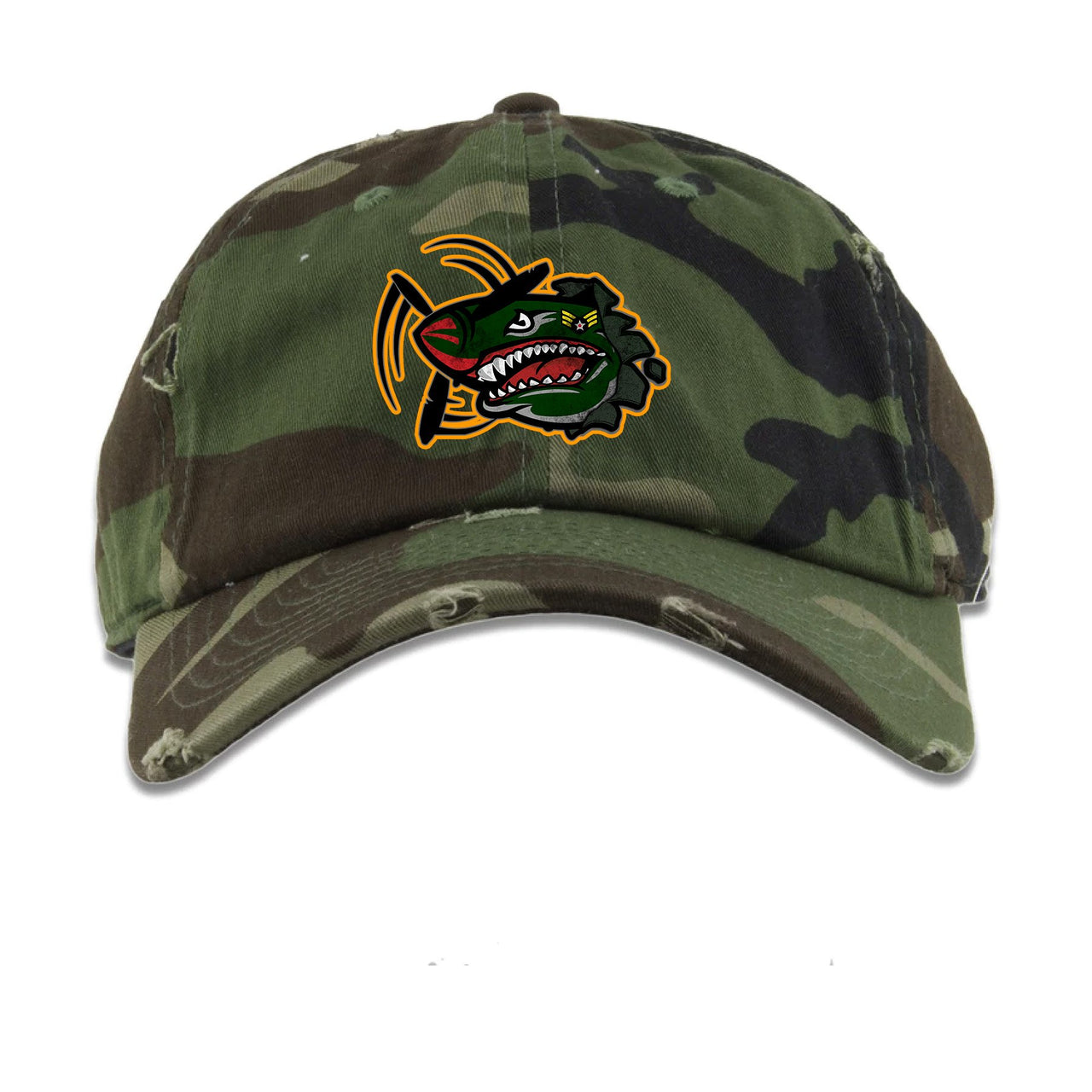 Woodland Camo 10s Distressed Dad Hat | Air Plane, Camouflage