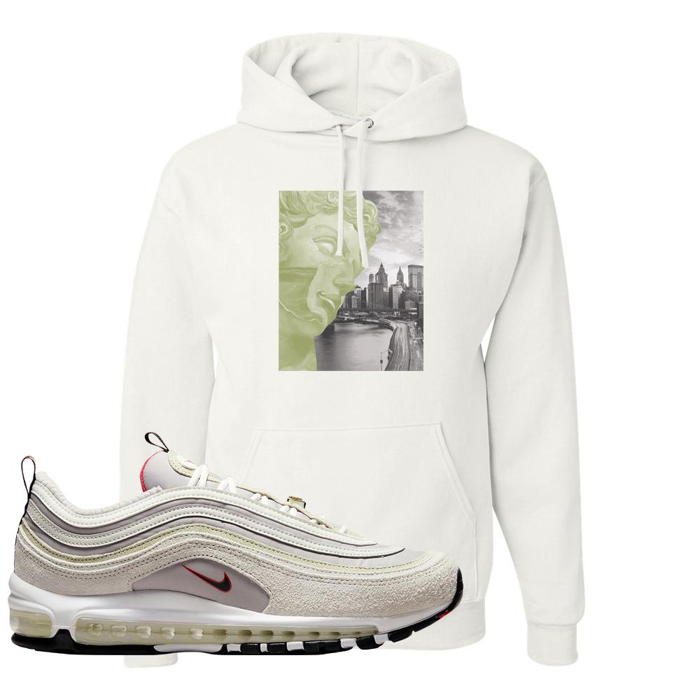 First Use Suede 97s Hoodie | Miguel, White