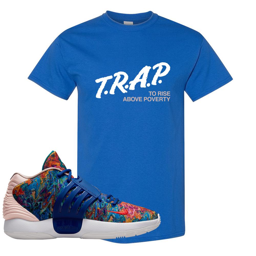 Deep Royal KD 14s T Shirt | Trap To Rise Above Poverty, Royal