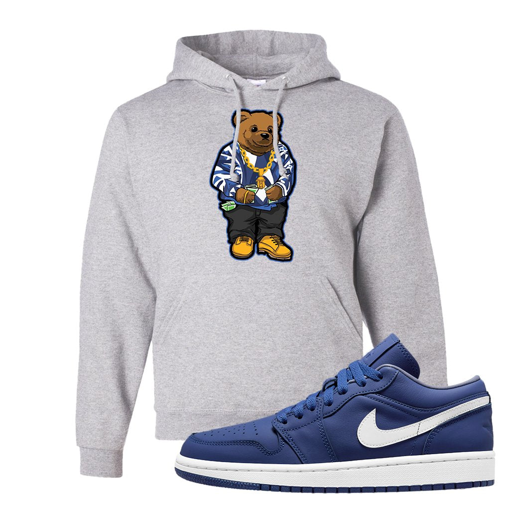 WMNS Dusty Blue Low 1s Hoodie | Sweater Bear, Ash