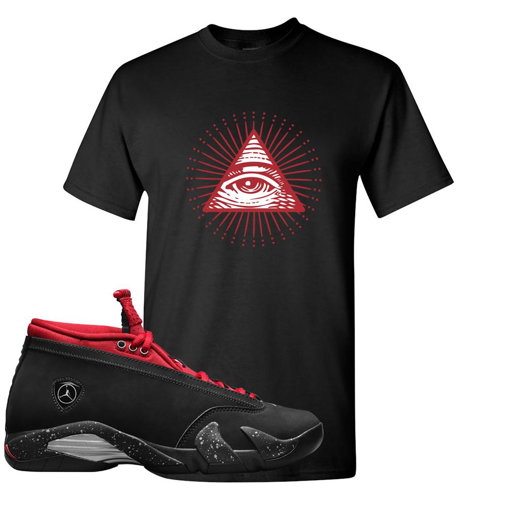 Red Lipstick Low 14s T Shirt | All Seeing Eye, Black