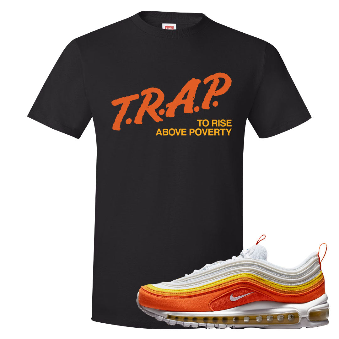 Club Orange Yellow 97s T Shirt | Trap To Rise Above Poverty, Black