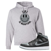 Alternate Shadow Mid 1s Hoodie | Smile Life Is Beautiful, Ash